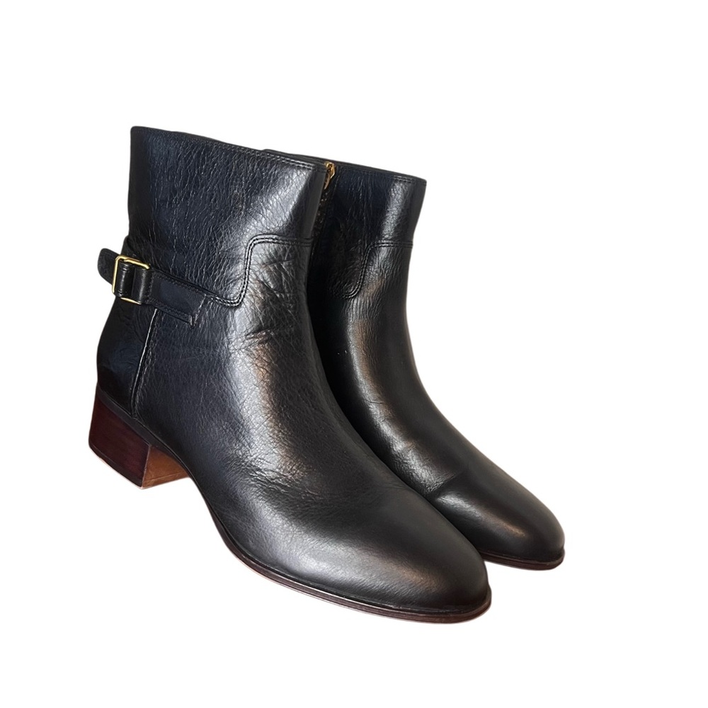 SARTO Franco Sarto Joanne Black Leather Ankle Boots Women’s 8.5 NWOB